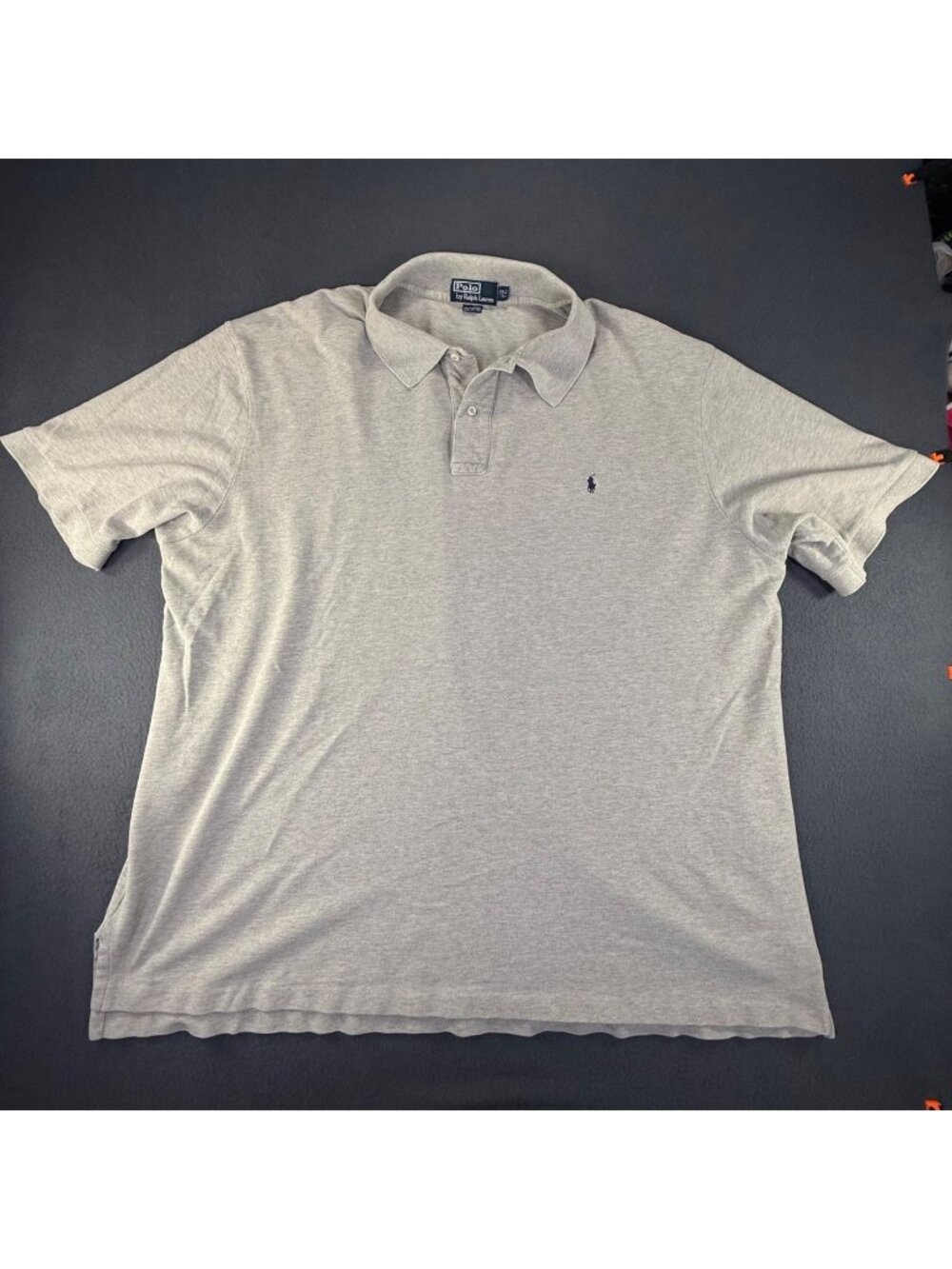 VTG Polo Ralph Lauren Grey Long tail Mens 3XLT Cotton Polo Golf/Casual Shirt EUC